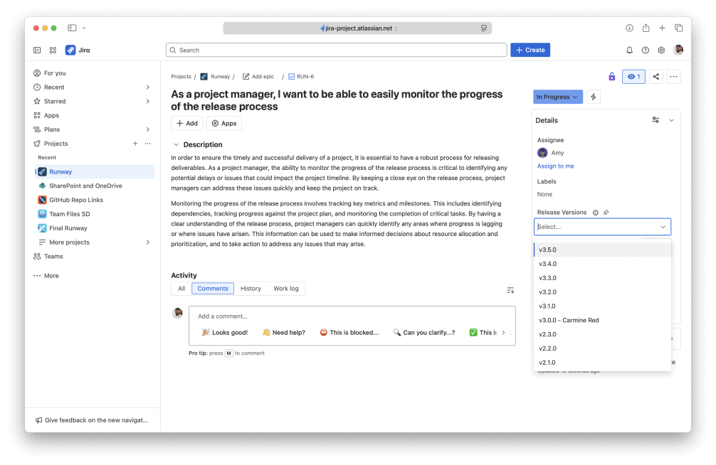 Versions manager